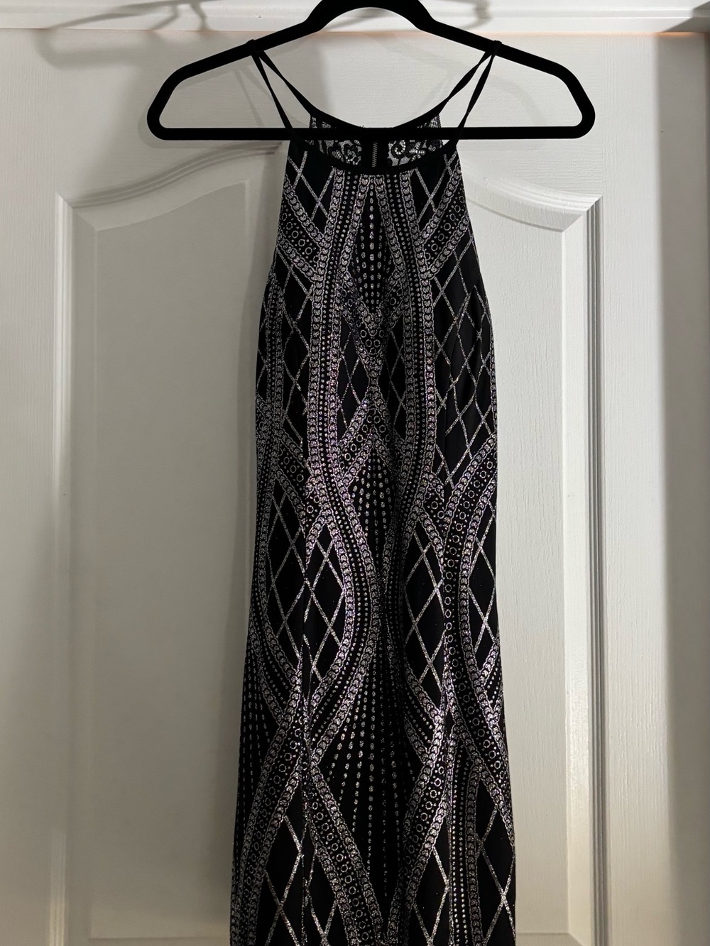 Xtraordinary Black Silver Sequin Bodycon Mini Dress M